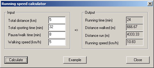 running speed calculator